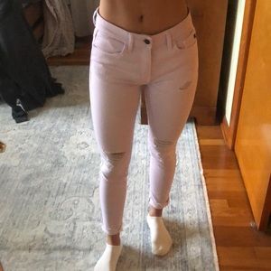 Women’s Lavender ripped jeans made in LA